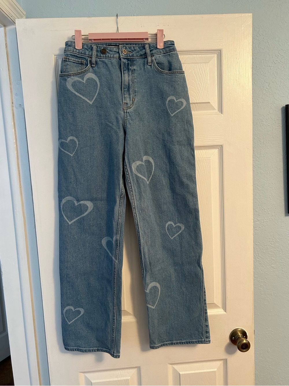 Hollister Ultra High Rise Dad Jeans with Heart Print
